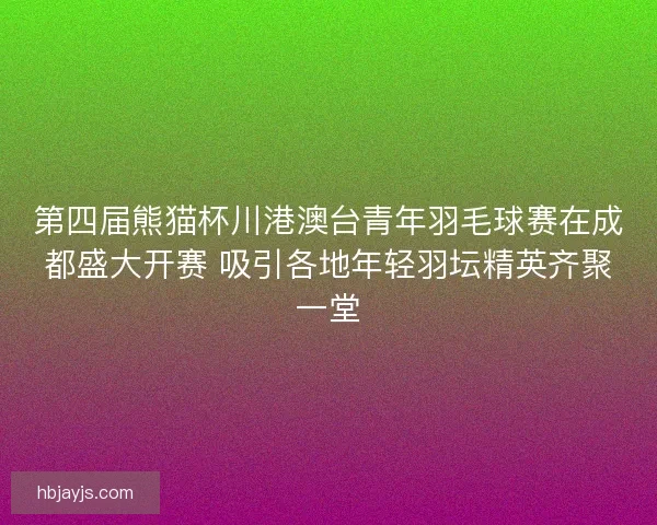 第四届熊猫杯川港澳台青年羽毛球赛在成都盛大开赛 吸引各地年轻羽坛精英齐聚一堂